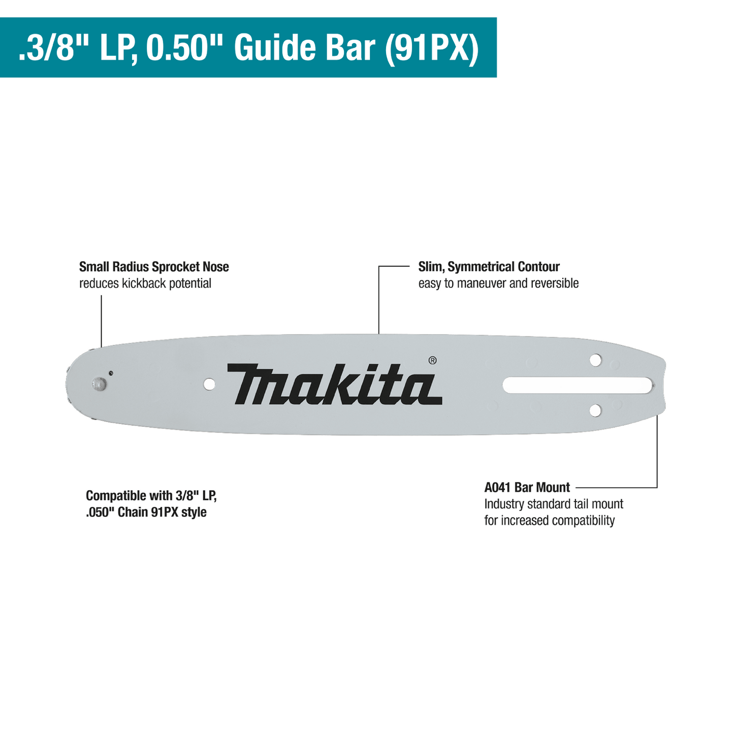 14" Guide Bar, 3/8” LP, .050”, 52, A041 E-00088