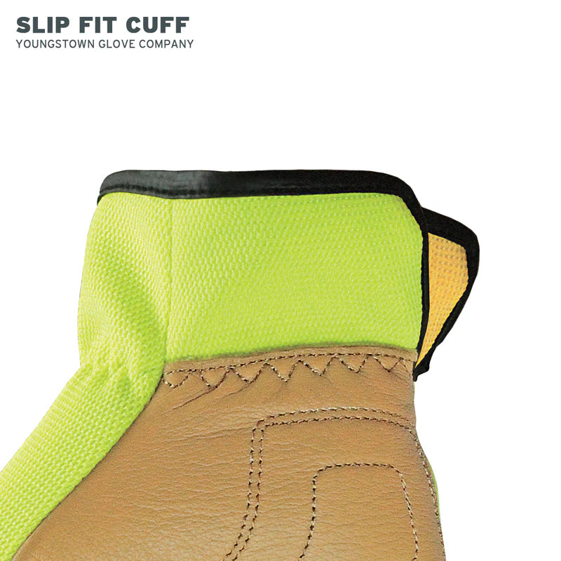 Cut Resistant Safety Lime Hybrid Work Gloves Size Large 12-3190-10-L