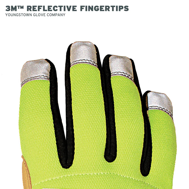 Cut Resistant Safety Lime Hybrid Work Gloves Size Medium 12-3190-10-M
