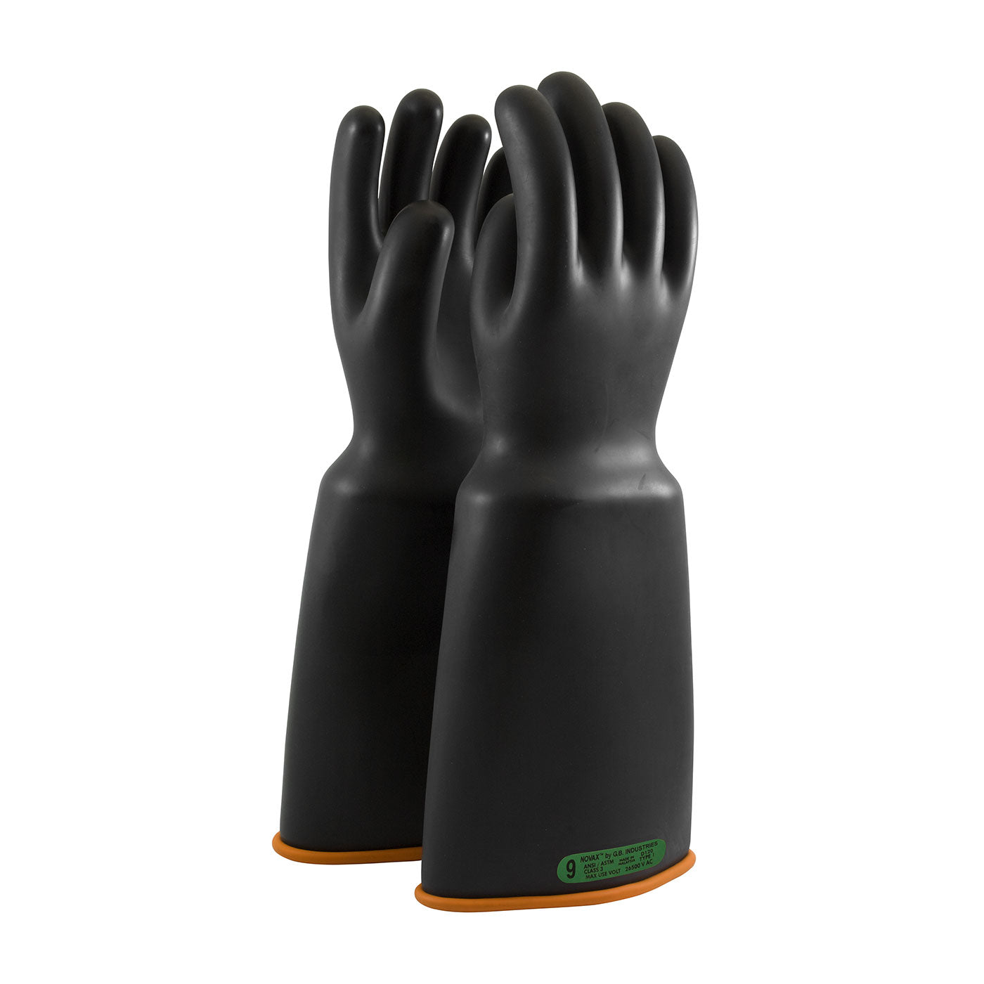 PIP NOVAX® Class 3 Orange/Black Rubber Insulating Glove with Bell Cuff - 18", Size 9.5 159-3-18/9.5