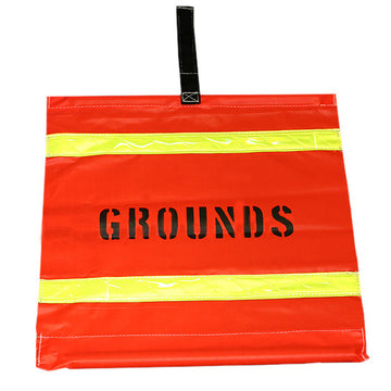AGP Orange Warning Flag Wire Back Grounded Printed with Reflective Stripe & Velcro Loop