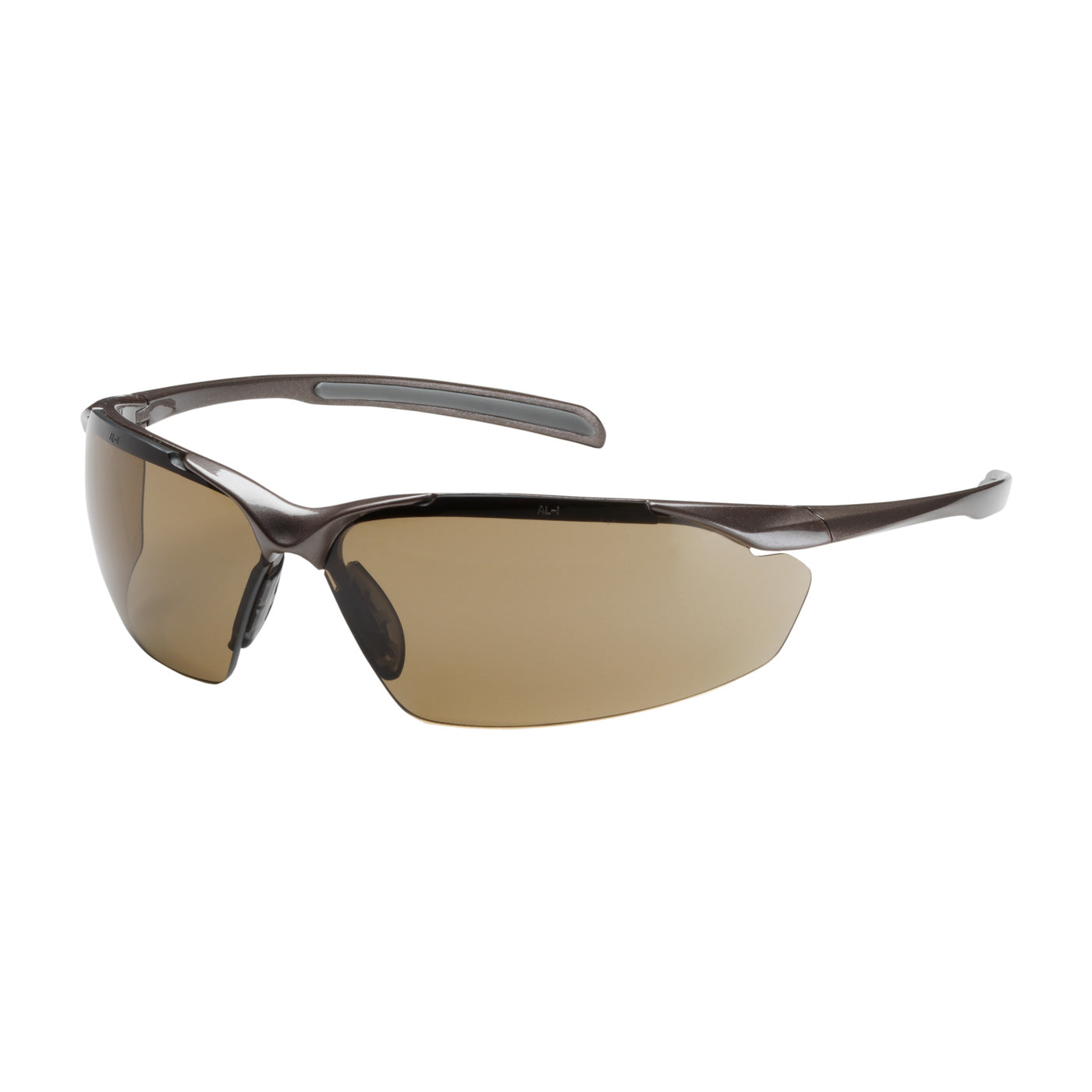 PIP Commander™ Semi-Rimless Safety Glasses with Gloss Bronze Frame, Brown Lens and Anti-Scratch / Anti-Fog Coating 250-33-1024