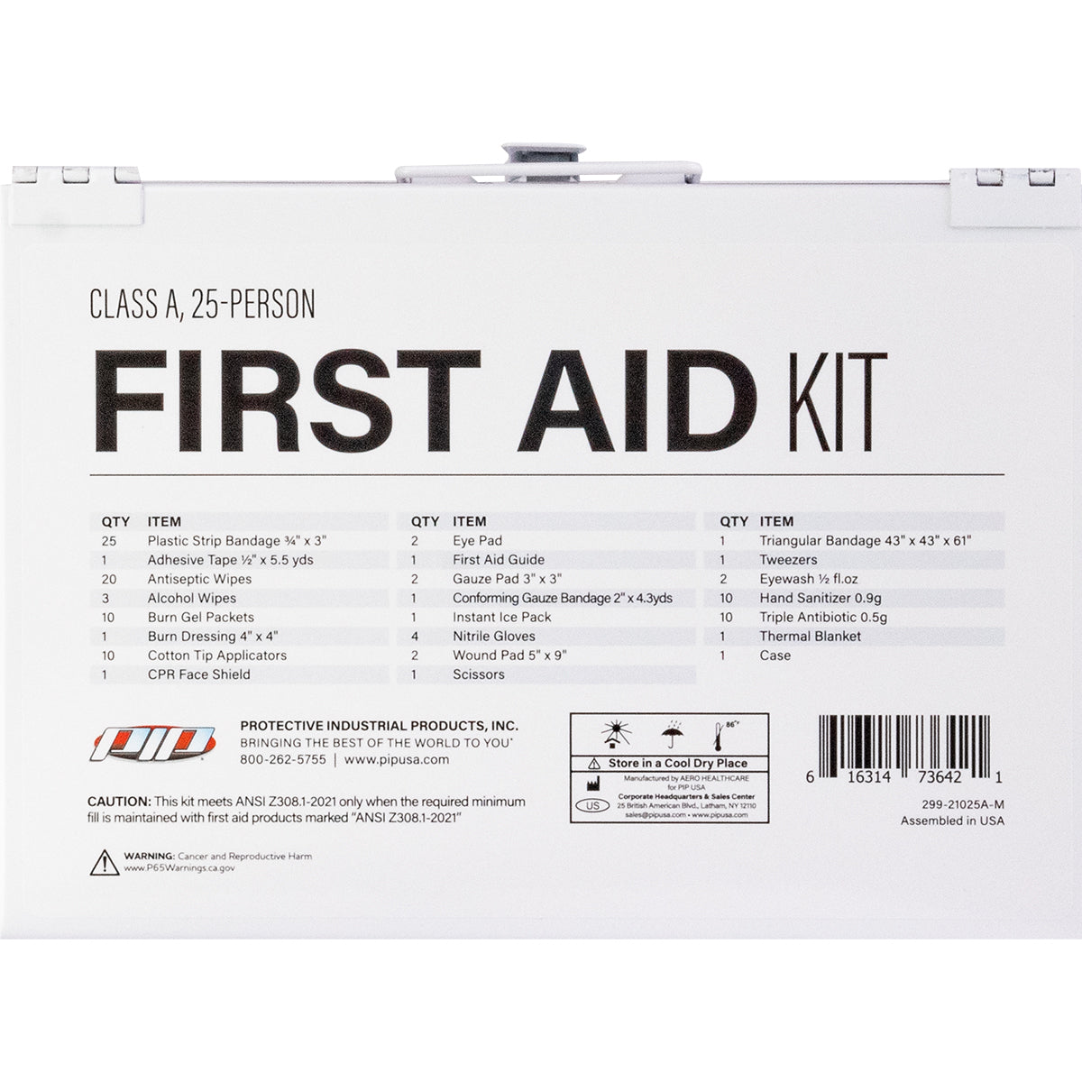 PIP ANSI Class A Waterproof First Aid Kit - 25 Person 299-21025A-M