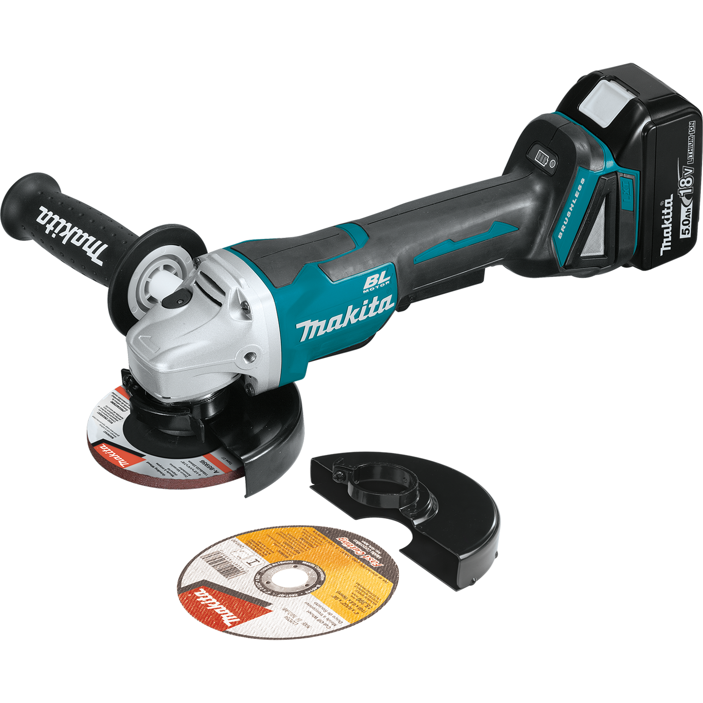 Makita 18V LXT® Lithium‑Ion Brushless Cordless 4‑1/2” / 5" Paddle Switch Cut‑Off/Angle Grinder Kit XAG11T