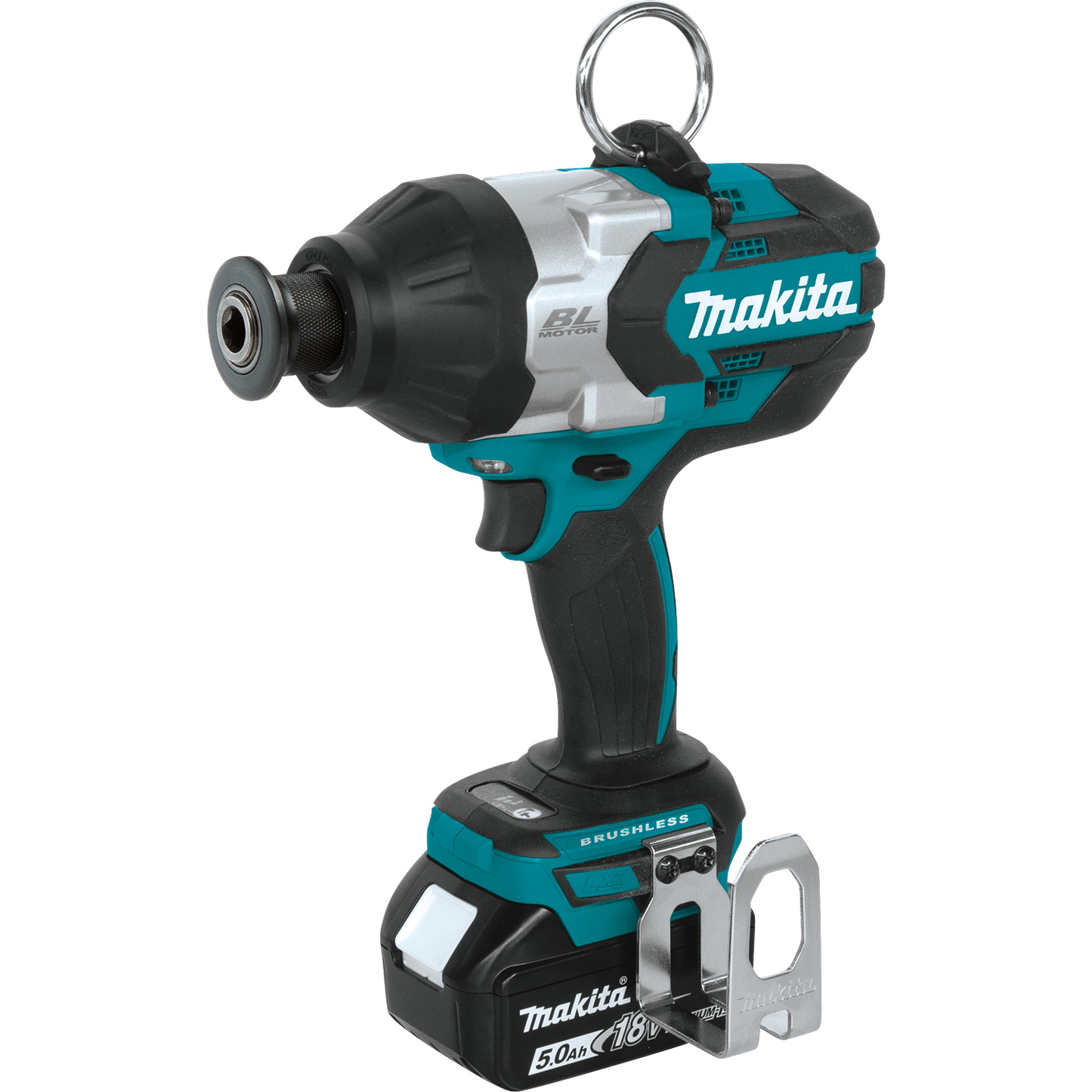 Makita 18V LXT® Lithium-Ion Brushless Cordless High Torque 7/16" Hex Impact Wrench Kit (5.0Ah) XWT09T