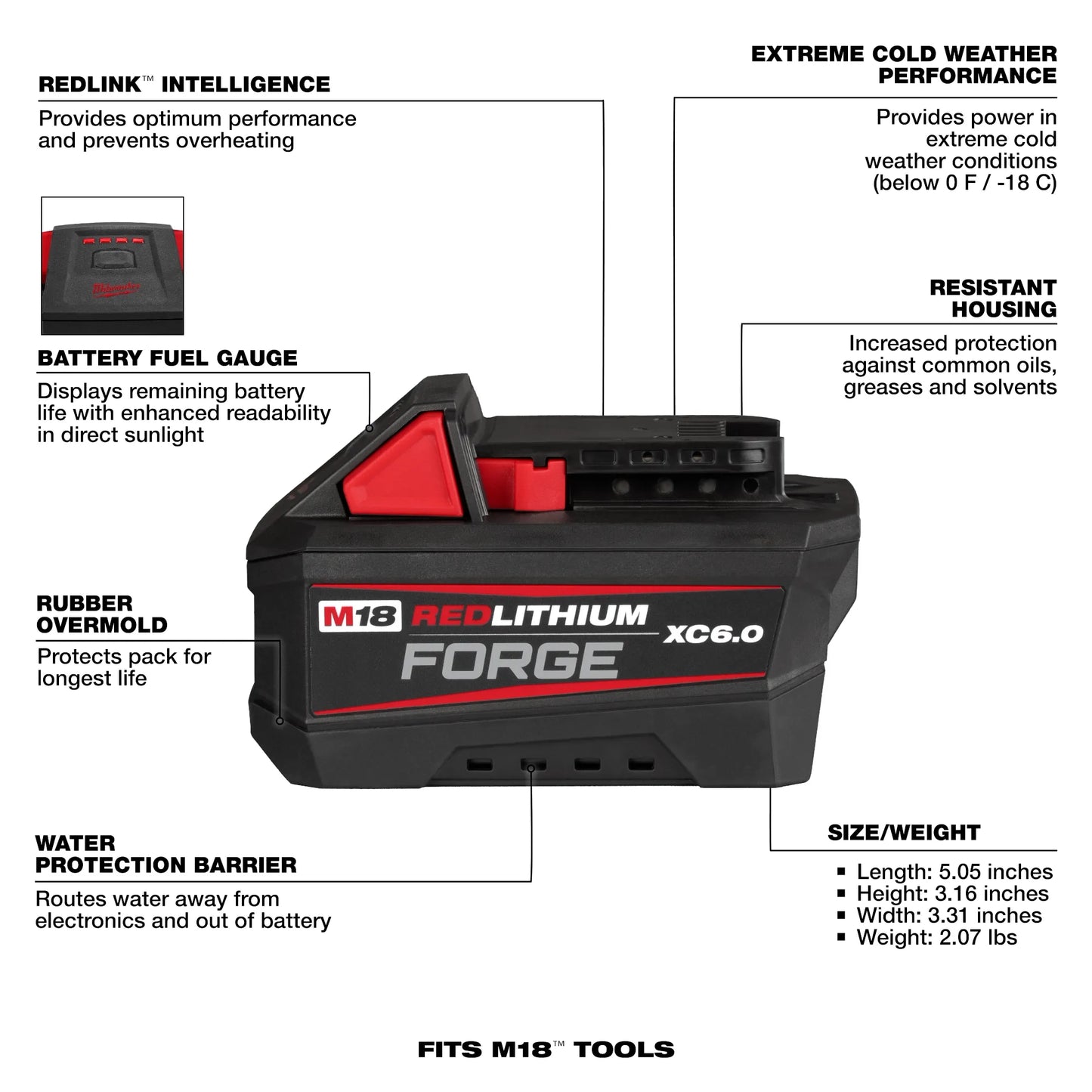 Milwaukee M18™ REDLITHIUM™ FORGE™ XC6.0 Battery Pack 48-11-1861