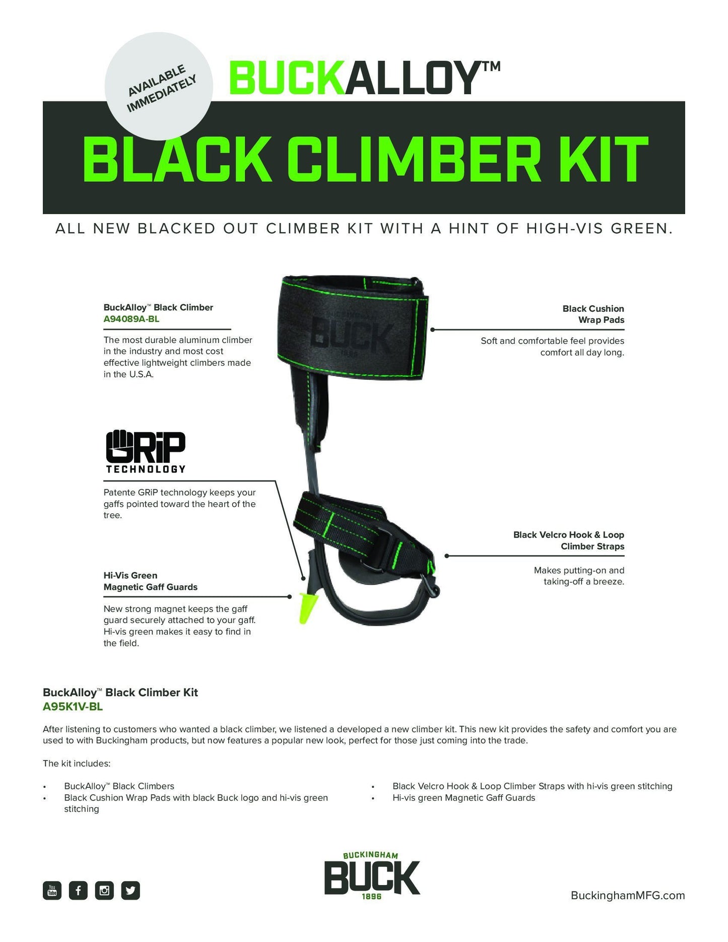 Buckingham BuckAlloy™ Black Climber Kit A94K1V-BL