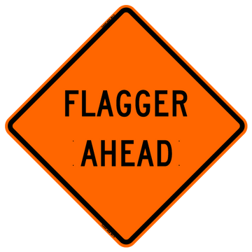 Bone Safety 48"x48" Standard Mesh "Flagger Ahead" Orange Roll-up Sign SM4848FAOC