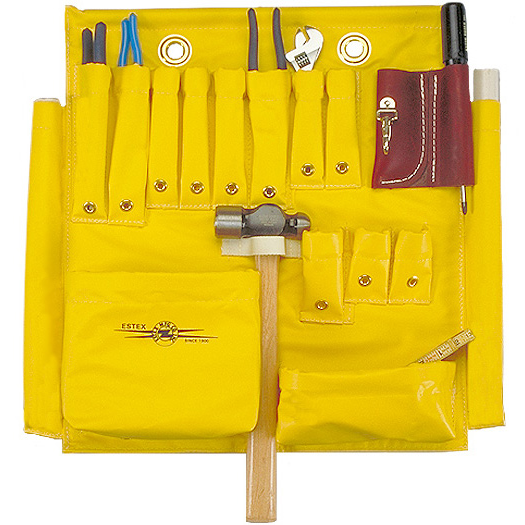 Estex Aerial Tool Apron, Yellow Vinyl 23"Lx4"Wx21"H 1829-DP