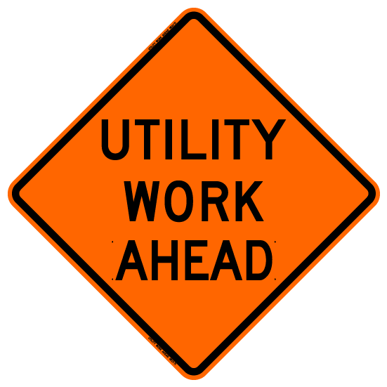 48"x48" Standard Mesh "Utility Work Ahead" Orange Roll-up Sign SM4848UWAOC