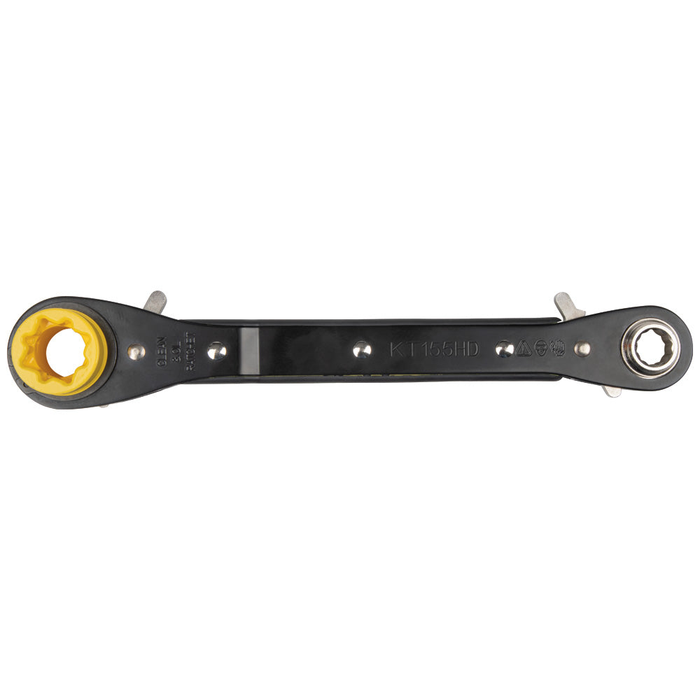 Klein 6-in-1 Lineman's Ratcheting Wrench, Heavy-Duty KT155HD