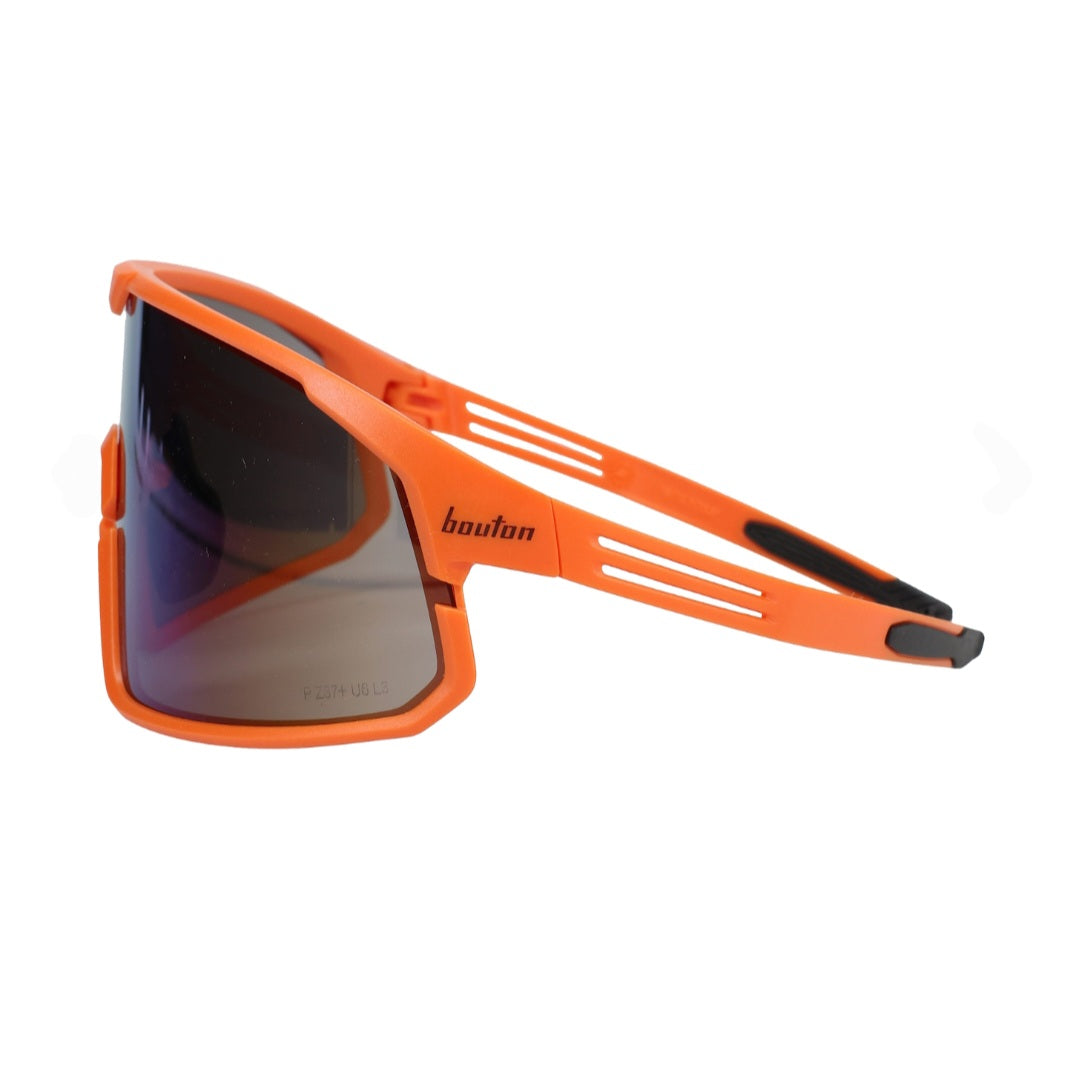 PIP Site Boss Enhanced Coverage Full Frame Safety Glasses, with Hi-Vis Orange Frame, Blue Mirror Plus PRO Lens, and Anti-Scratch Coating 250-43-0006