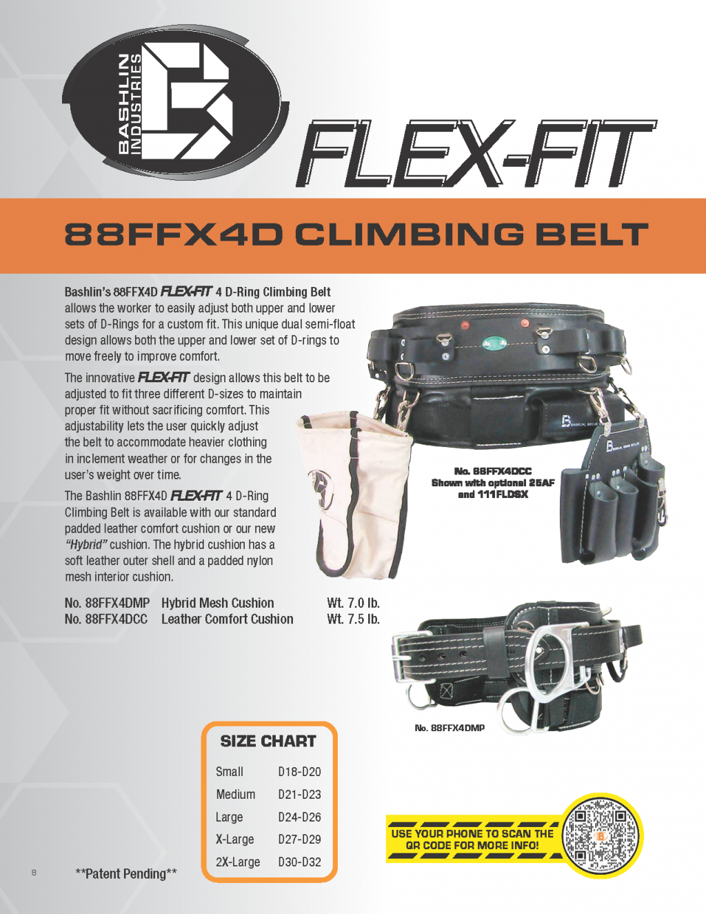 Bashlin Lineman's FlexFit 4D Series Belt D18-20 88FFX4DMP-S