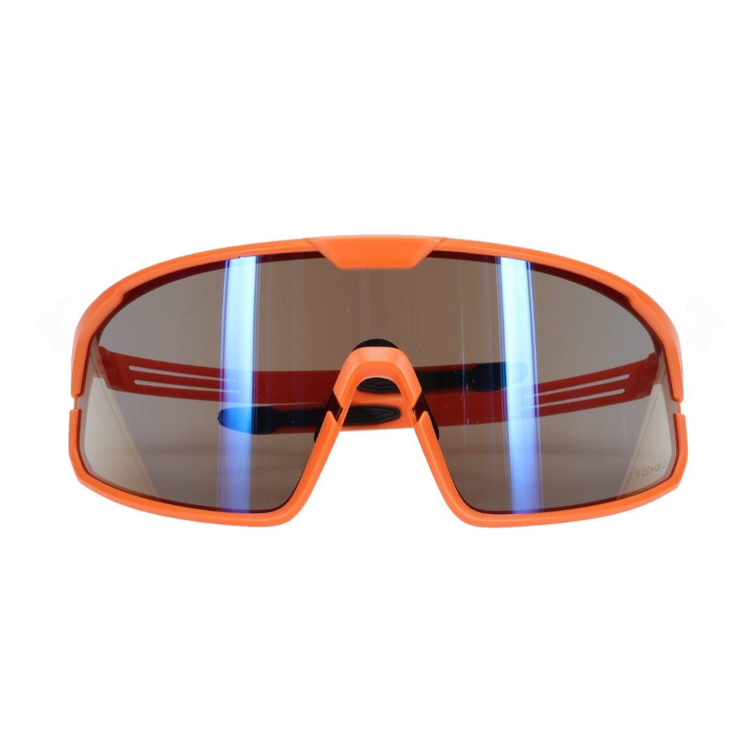 PIP Site Boss Enhanced Coverage Full Frame Safety Glasses, with Hi-Vis Orange Frame, Blue Mirror Plus PRO Lens, and Anti-Scratch Coating 250-43-0006