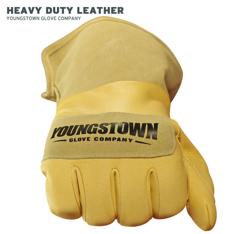 Leather Utility Wide-Cuff Work Gloves Size Small 11-3255-60-S