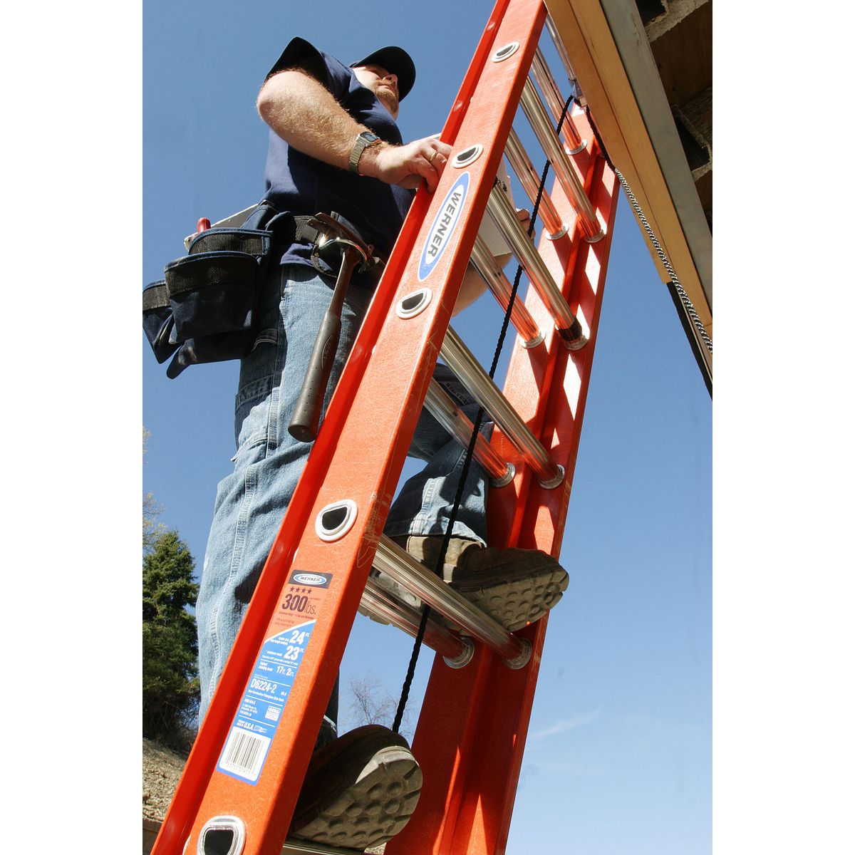 16ft Type IA Fiberglass D-Rung Extension Ladder D6216-2