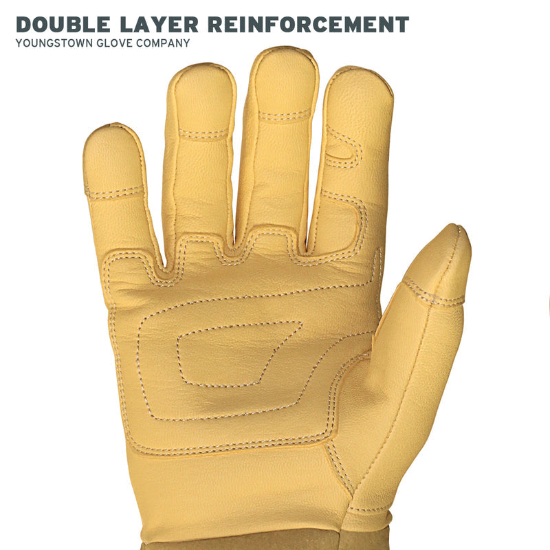 Youngstown Leather Utility Wide-Cuff Work Gloves Size Medium 11-3255-60-M