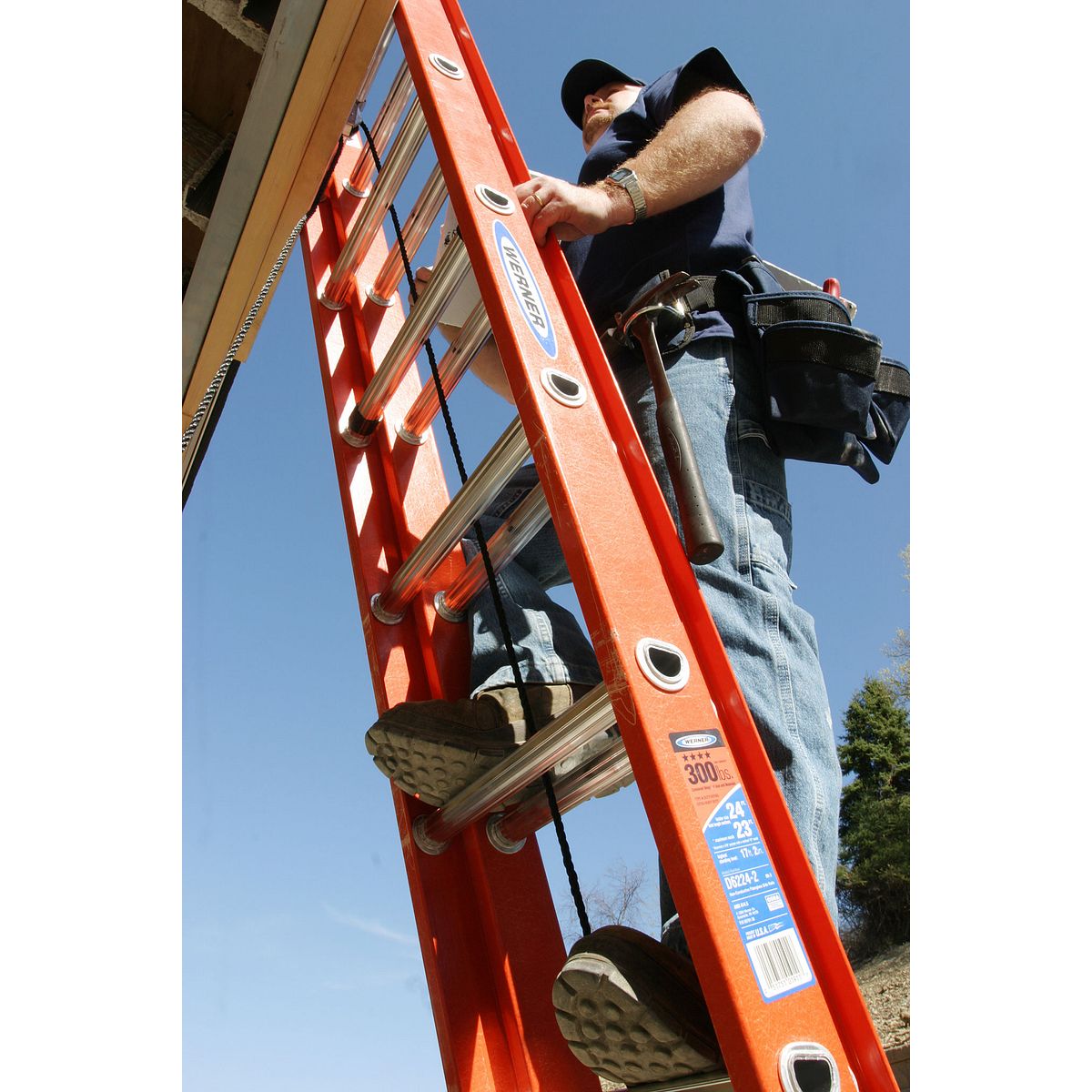 16ft Type IA Fiberglass D-Rung Extension Ladder D6216-2