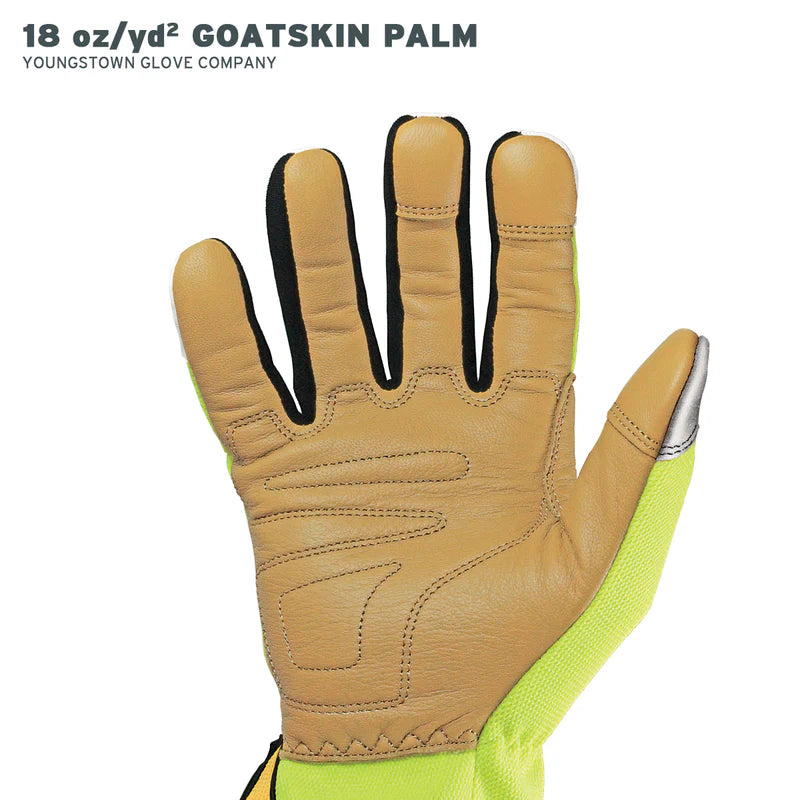 Youngstown Cut Resistant Safety Lime Hybrid Work Gloves 12-3190-10