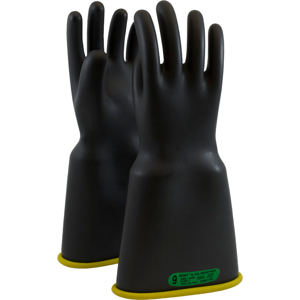 PIP NOVAX® Rubber Insulating Gloves, Class 3 Yellow/Black Bell Cuff 16in 154-3-16