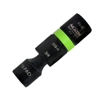 MADI 3-in-1 Flip Impact Slot Socket with 9/16 in and 3/4 in Hex Sizes and Drive Adapter SS-4