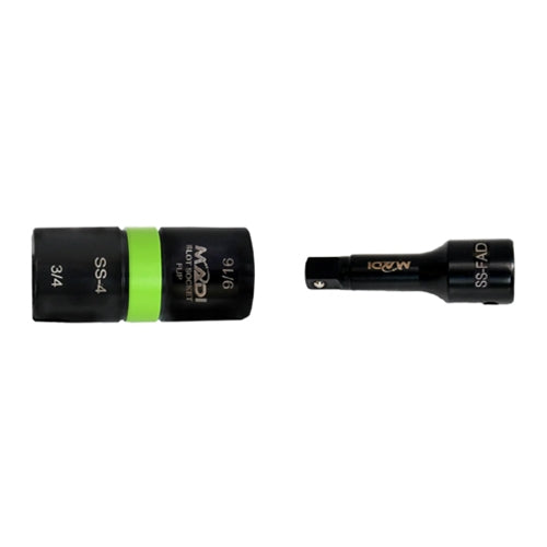 MADI 3-in-1 Flip Impact Slot Socket with 9/16 in and 3/4 in Hex Sizes and Drive Adapter SS-4