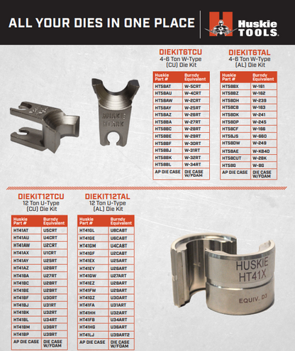 U Die Kit, Aluminum DIEKIT12TAL