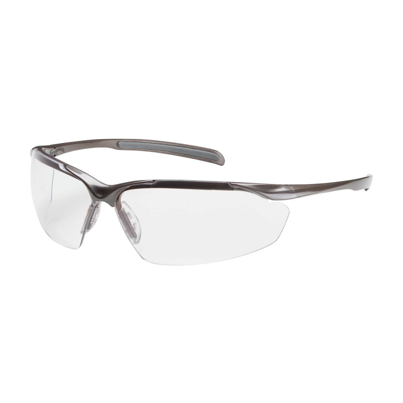 Commander™ Semi-Rimless Safety Glasses with Gloss Bronze Frame, Clear Lens and Anti-Scratch / Anti-Fog Coating 250-33-1020