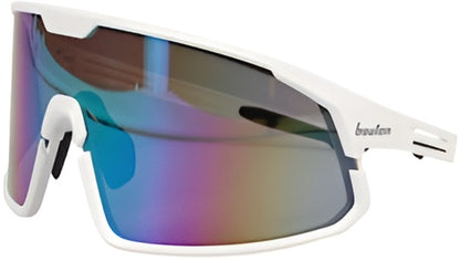 PIP Site Boss Enhanced Coverage Full Frame Safety Glasses, with White Frame, Green Mirror Plus PRO Lens, and Anti-Scratch Coating 250-43-0008
