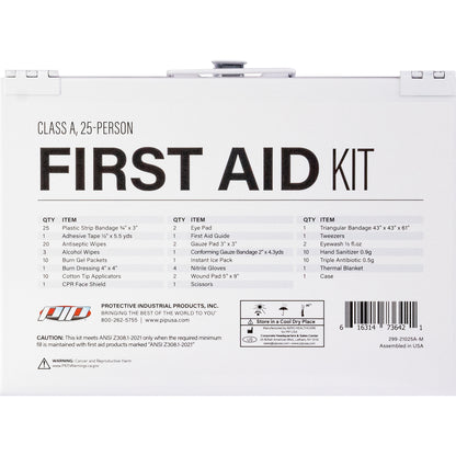PIP ANSI Class A Waterproof First Aid Kit - 25 Person 299-21025A-M