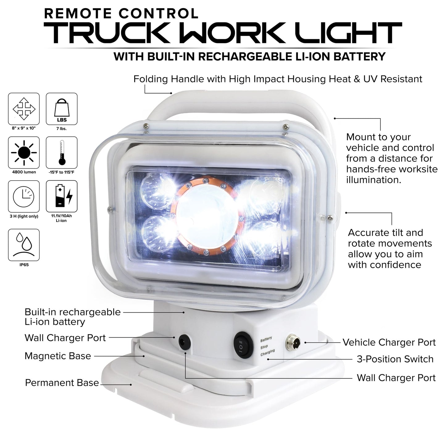 Jameson Remote Control Truck Work Light 31-RCSL1