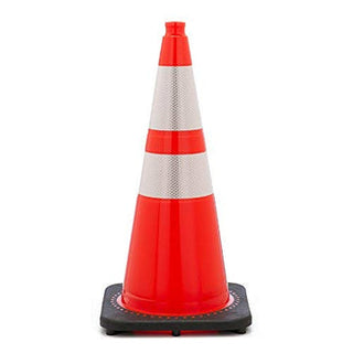 JBC Revolution Series 28" Traffic Cone Wide Body with 6" and 4" Reflective Cone Collars, Orange Color RS70032CT3M64