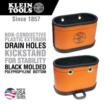 Klein Hard-Body Bucket Bag, 14 Pocket Oval Bucket with Kickstand 5144BHB