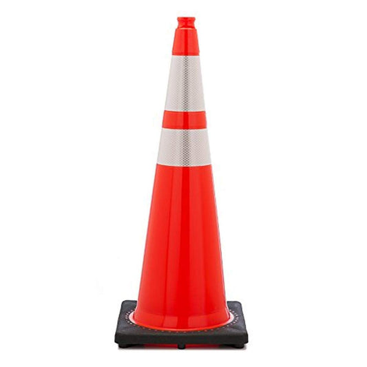 Revolution Series 36" Traffic Cone Wide Body with 6" and 4" Reflective Cone Collars, Orange Color RS90045CT3M64