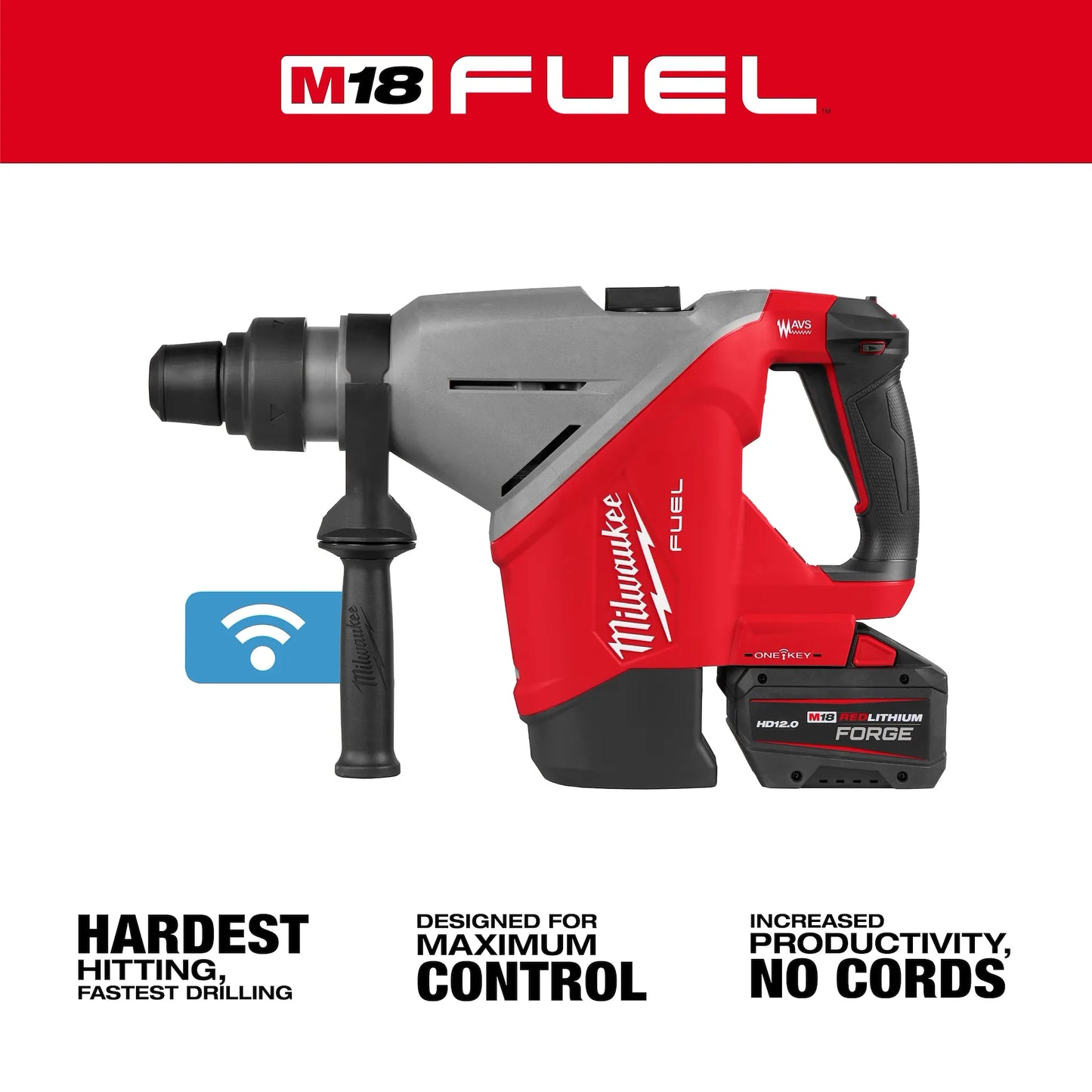 Milwaukee M18 FUEL 1-3/4in SDS Max Rotary Hammer Kit ONE-KEY Cordless Heavy Duty Drill 2918-22HD