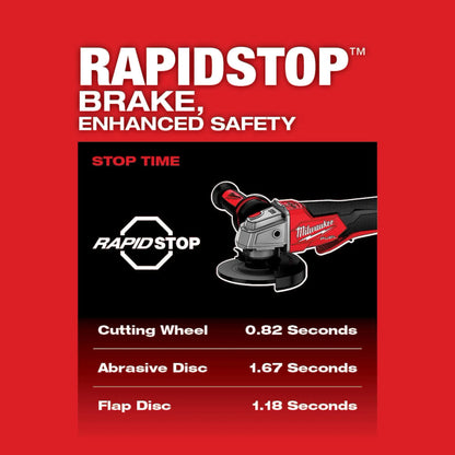 Milwaukee M18 FUEL™ 4-1/2" / 5" Braking Grinder with ONE-KEY™ 2882-20