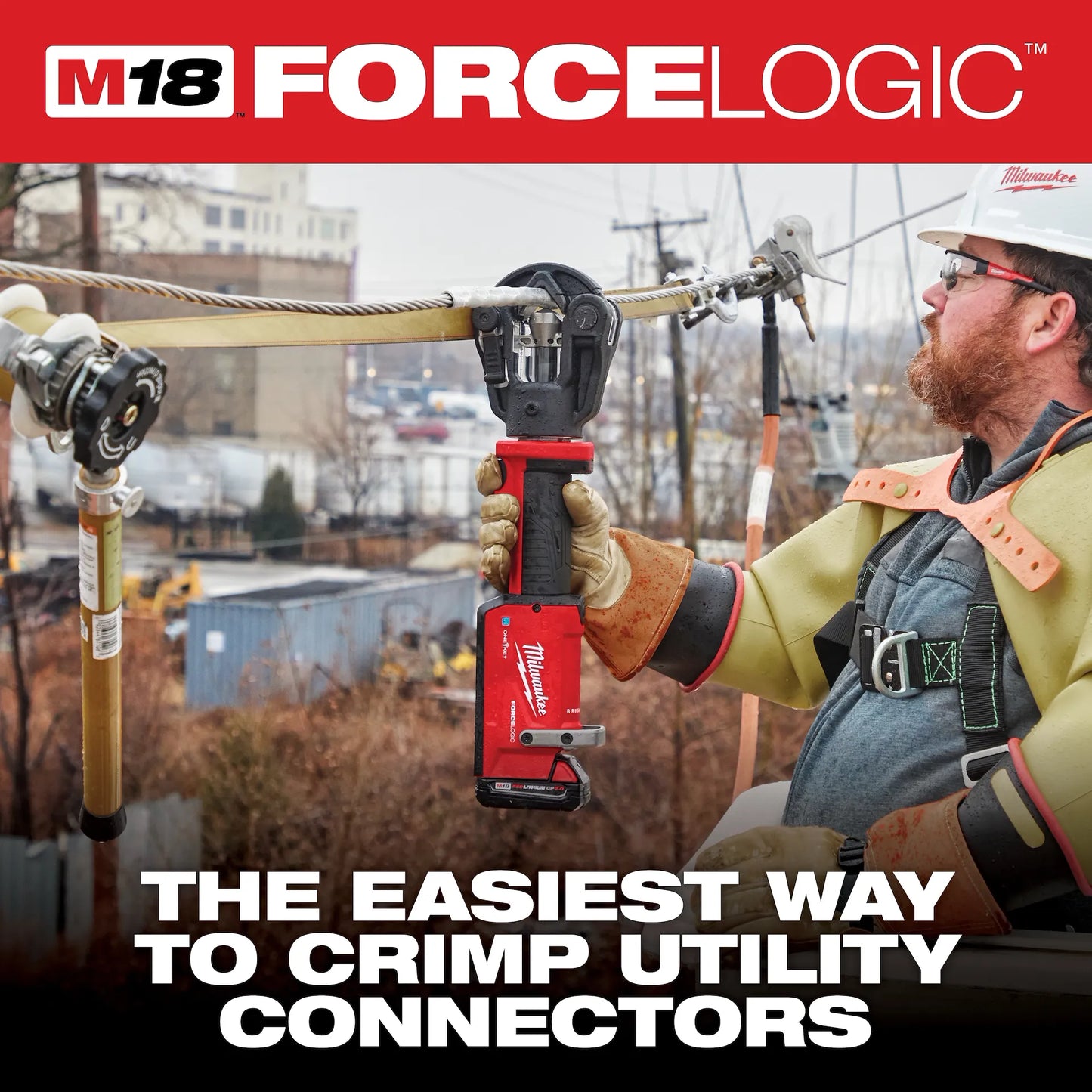 Milwaukee M18 FORCE LOGIC 11 Ton Dieless Utility Crimper 1000MCM ONE KEY 2876-20
