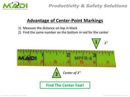 MADI 6' Fiberglass Folding Ruler MPFR-6