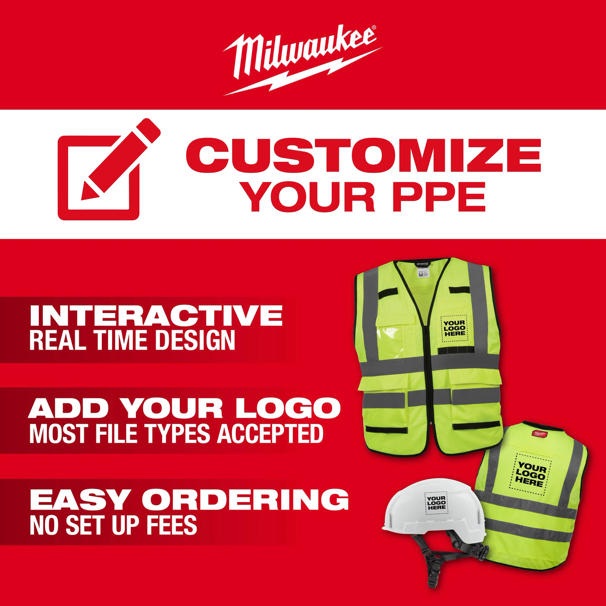 Milwaukee 48-73-1121 BOLT White Full Brim Hard Hat, Type 1 Class E