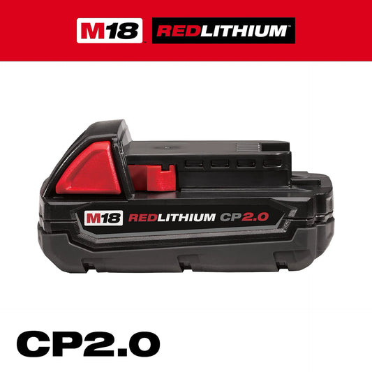 Milwaukee M18 REDLITHIUM CP2.0 Battery 18V 2.0Ah Compact Lithium Ion Pack 48-11-1820
