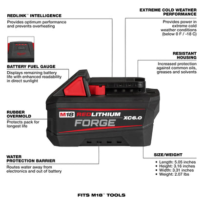 Milwaukee M18™ REDLITHIUM™ FORGE™ XC6.0 Battery Pack 48-11-1861