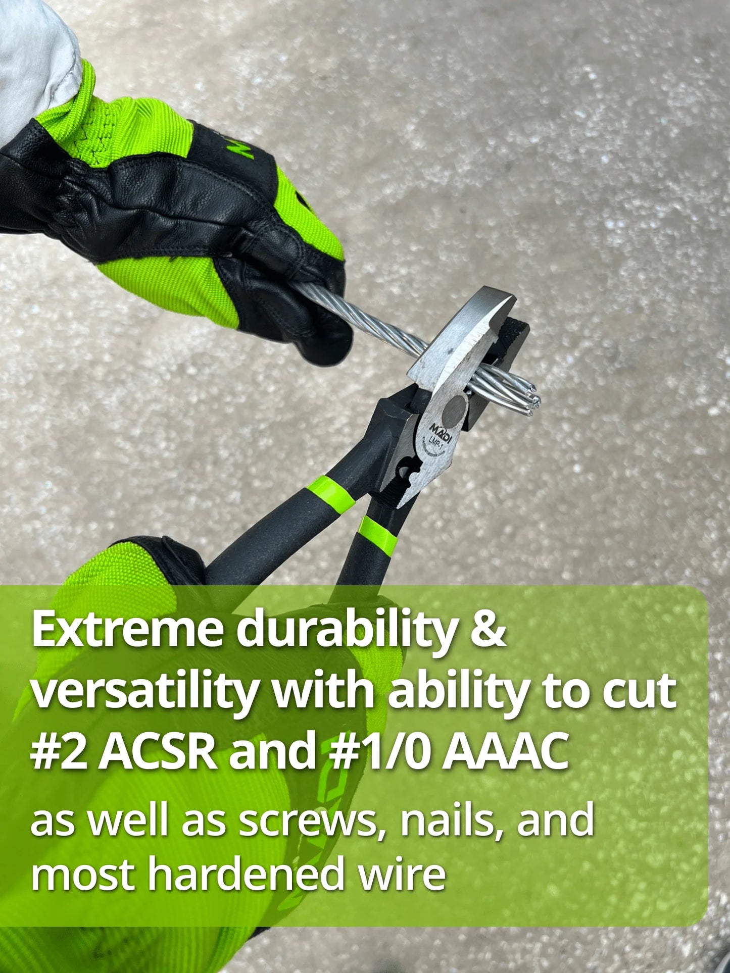 MADI 9" High Leverage Lineman Pliers with Crimper and Secondary Gripping Surface LMP-1