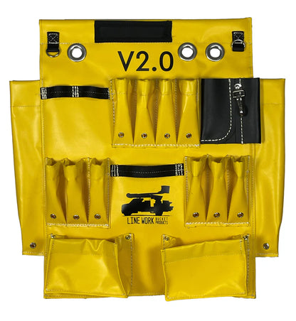 Line Work Bucket 2.0 Tool Apron Heavy Duty Canvas Bucket Organizer with Magnet Hooks 1024B