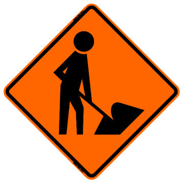 Bone Safety Reflective Vinyl 48"x48" Worker Symbol Orange Roll-up Sign RE4848WSOC