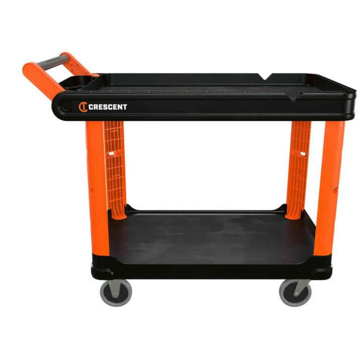 Crescent IUC2SCBM RAILWORKS 2-Shelf Industrial Utility Cart with 5" Hard Casters