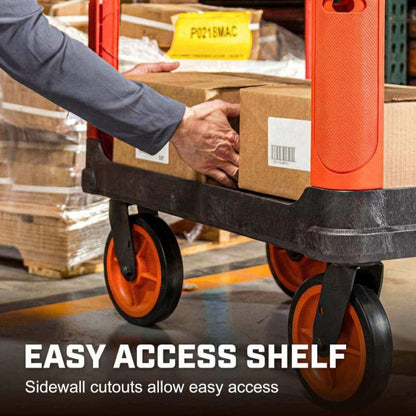 Crescent IUC2S8CBM RAILWORKS 2-Shelf Industrial Utility Cart with 8" Casters