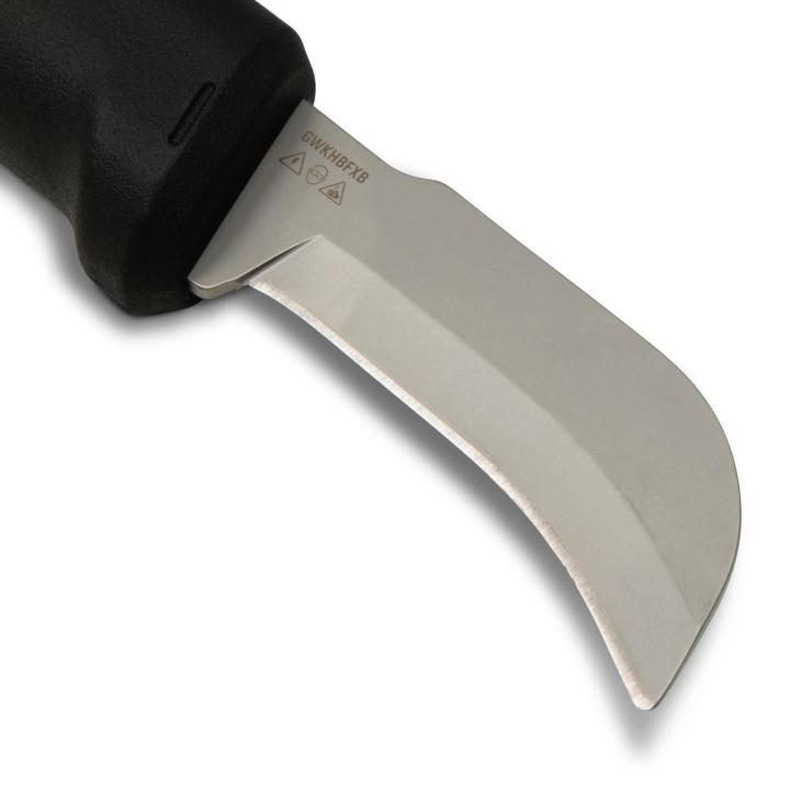 GEARWRENCH GWKHBFXB Lineman Fixed Blade Hawkbill Knife with Blunt Tip 3-3/16"