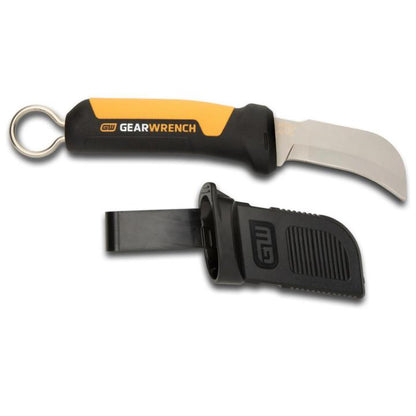 GEARWRENCH GWKHBFXB Lineman Fixed Blade Hawkbill Knife with Blunt Tip 3-3/16"