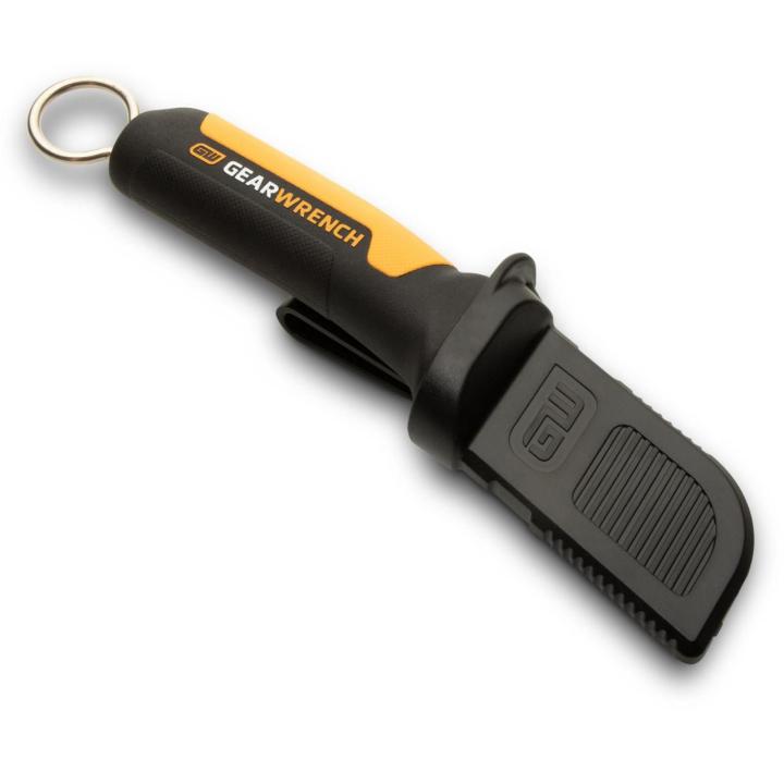GEARWRENCH GWKHBFXB Lineman Fixed Blade Hawkbill Knife with Blunt Tip 3-3/16"