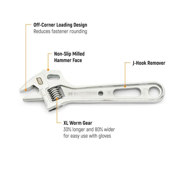 GEARWRENCH GWAU310VS 10" Lineman Adjustable Wrench